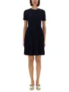 Michael Michael Kors Ribbed Knit Dress In Black