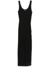 Michael Michael Kors Ribbed Knit Midi Dress In Black