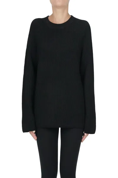 Michael Michael Kors Ribbed Knit Pullover In Black