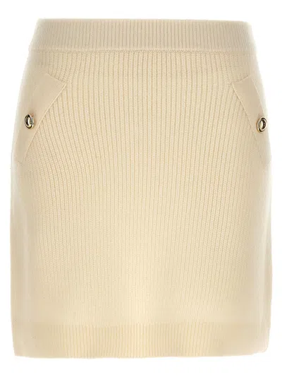 Michael Michael Kors Ribbed Knit Skirt In Cream
