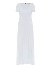 Michael Michael Kors Ribbed Midi Dress In White