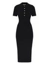 Michael Michael Kors Ribbed Polo Dress In Black