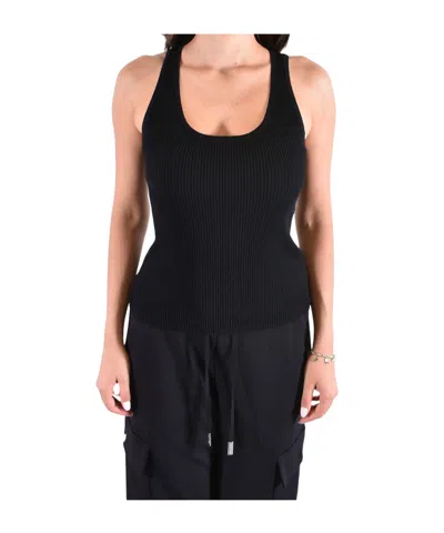 Michael Michael Kors Ribbed Scoop-neck Tank Top In Black