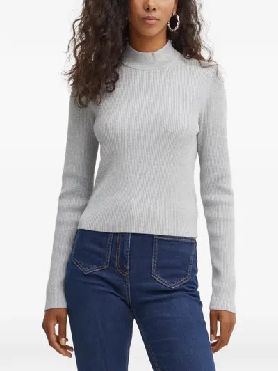 Michael Michael Kors Ribbed-knit Sweater In Gray