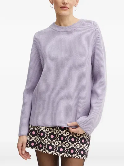 Michael Michael Kors Ribbed-knit Sweater In Purple