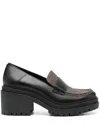 Michael Michael Kors Rocco 75mm Monogram-print Loafer In Schwarz
