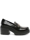 Michael Michael Kors Rocco Astor Stud-embellished Leather Loafers In Black