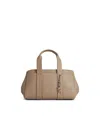 Michael Michael Kors Romee Dove Grey Leather Bag In Sand