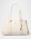 Michael Michael Kors Romee Large East-west Leather Tote Bag In White