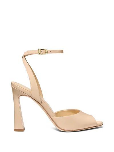 Michael Michael Kors Rosie Ankle-strap Open-toe Heeled Leather Sandals In Neutral