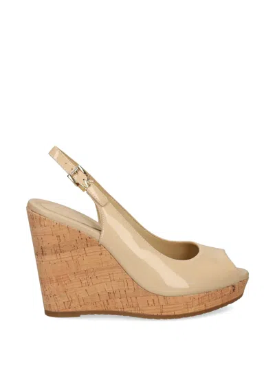 Michael Michael Kors Rosie Peep-toe Wedge Sandals In Neutral