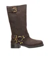 Michael Michael Kors Crosby Suede Knee High Boots In Brown