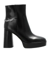 Michael Michael Kors Carlisle Platform Bootie Womens Chain Patent Leather Booties In Black
