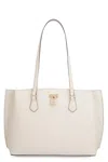 Michael Michael Kors Logo Plaque Top Handle Bag In Ivory
