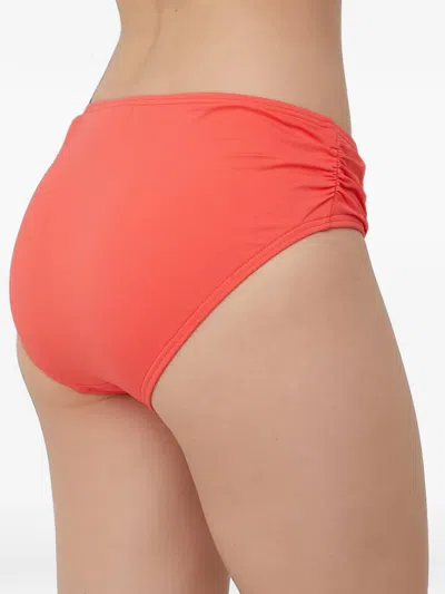 Michael Michael Kors Ruched Bikini Bottoms In Orange