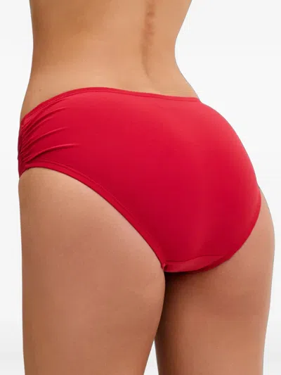 Michael Michael Kors Ruched Bikini Bottoms In Animal Print