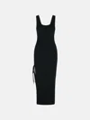 Michael Michael Kors 'ruched' Black Wool Blend Dress In Black
