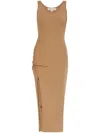 Michael Michael Kors Ruched Tank Dress In Neutrals