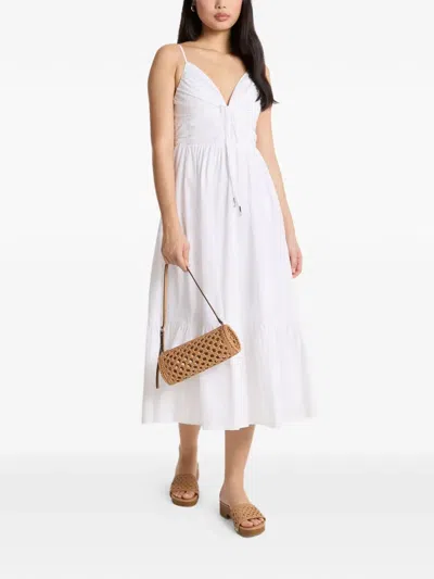 Michael Michael Kors Ruched Tiered Dress In White