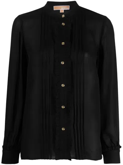 Michael Michael Kors Michael Kors Silk Blend Blouse In Black