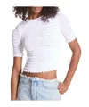Michael Michael Kors Ruffled-trim Smocked T-shirt In White