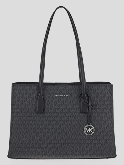 Michael Michael Kors Ruthie Medium Signature Logo Tote Bag In Black