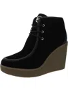 MICHAEL MICHAEL KORS RYE WOMENS SUEDE LACE-UP WEDGE BOOTS