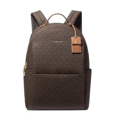 Michael Michael Kors Sable Large Signature Logo Backpack In Black