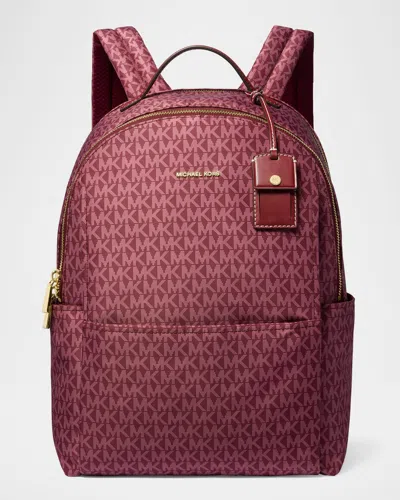 Michael Michael Kors Sable Large Signature Logo Recycled Fabric Backpack