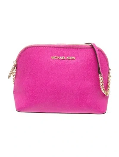 Pre-owned Michael Michael Kors Saffiano Leather Clutch In Purple