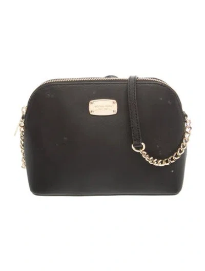Pre-owned Michael Michael Kors Saffiano Leather Crossbody Bag In Black