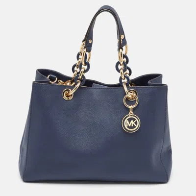 Michael Michael Kors Saffiano Leather Cynthia Tote In Blue