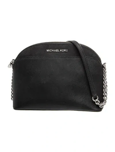 Pre-owned Michael Michael Kors Saffiano Leather Shoulder Bag In Black
