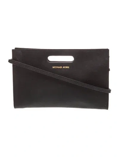Pre-owned Michael Michael Kors Saffiano Leather Shoulder Bag In Black