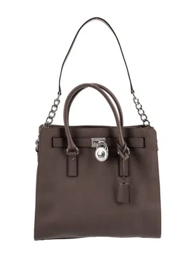 Pre-owned Michael Michael Kors Saffiano Leather Shoulder Bag In Brown