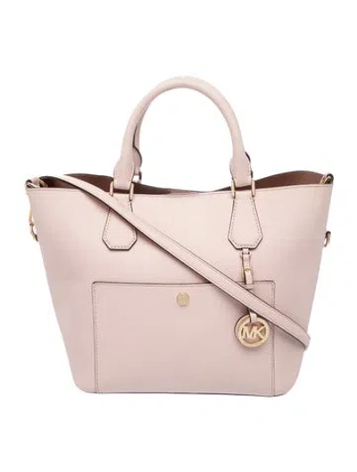 Pre-owned Michael Michael Kors Saffiano Leather Shoulder Bag In Pink