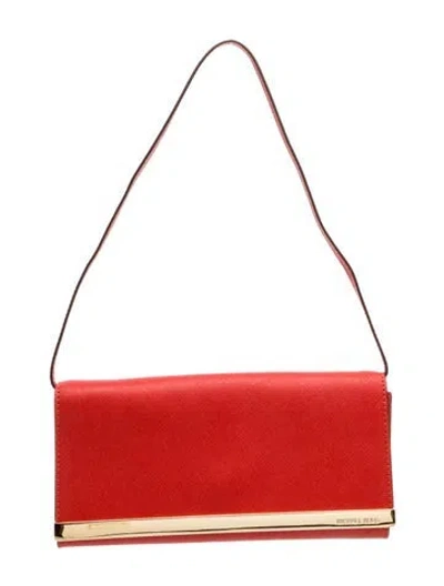 Pre-owned Michael Michael Kors Saffiano Leather Shoulder Bag In Red