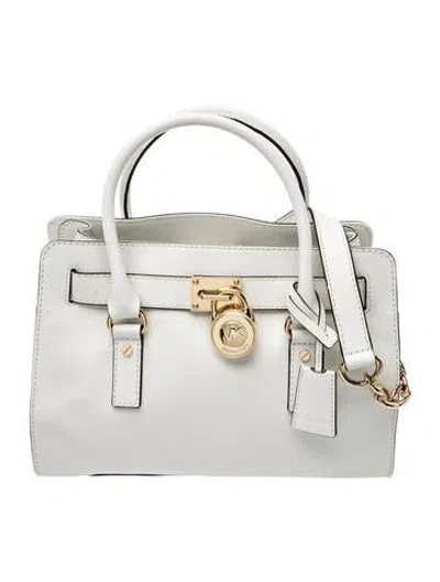 Pre-owned Michael Michael Kors Saffiano Leather Shoulder Bag In White