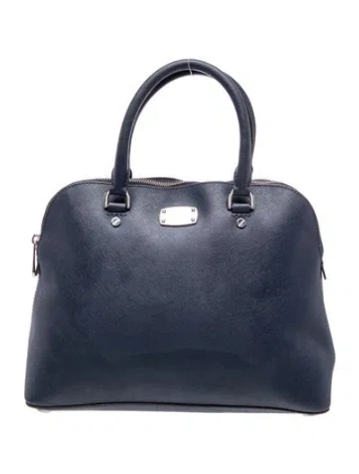 Pre-owned Michael Michael Kors Saffiano Leather Top Handle Bag In Black