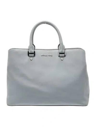 Pre-owned Michael Michael Kors Saffiano Leather Top Handle Bag In Gray