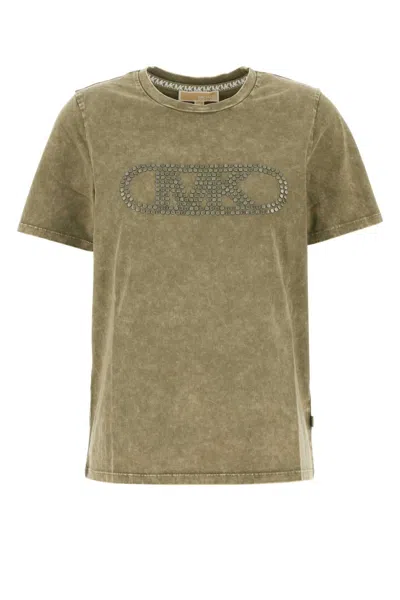 MICHAEL MICHAEL KORS MICHAEL MICHAEL KORS SAGE GREEN COTTON T-SHIRT