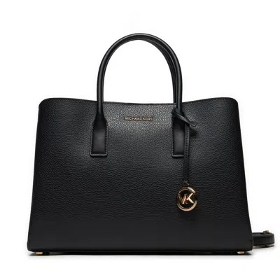 Michael Michael Kors Satchel Handbag M Black Golden Logo