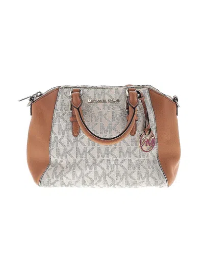 Pre-owned Michael Michael Kors Satchel In White
