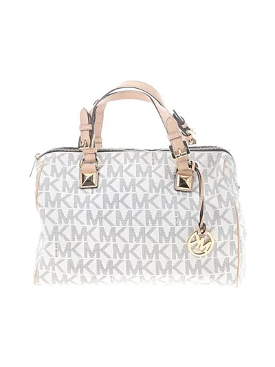Pre-owned Michael Michael Kors Satchel In White