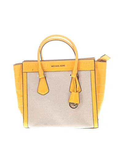 Pre-owned Michael Michael Kors Satchel In Yellow