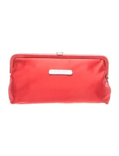 Pre-owned Michael Michael Kors Satin Clutch W/ Tags In Red