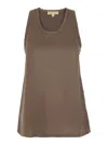 Michael Michael Kors Michael By Michael Kors Army Green Satin Tank Top