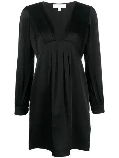 Michael Michael Kors Michael By Michael Kors V-neck Dress In Black
