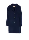 Michael Michael Kors Single-breasted Coat In Blue
