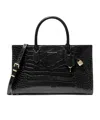 Michael Michael Kors Scarlett Medium Alligator Embossed Bag In Black